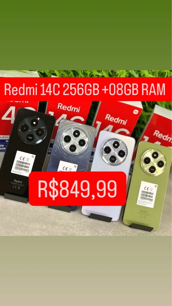 ***Redmi 14C 256GB +08GB RAM LACRADO Entrega Grátis Garantia ***