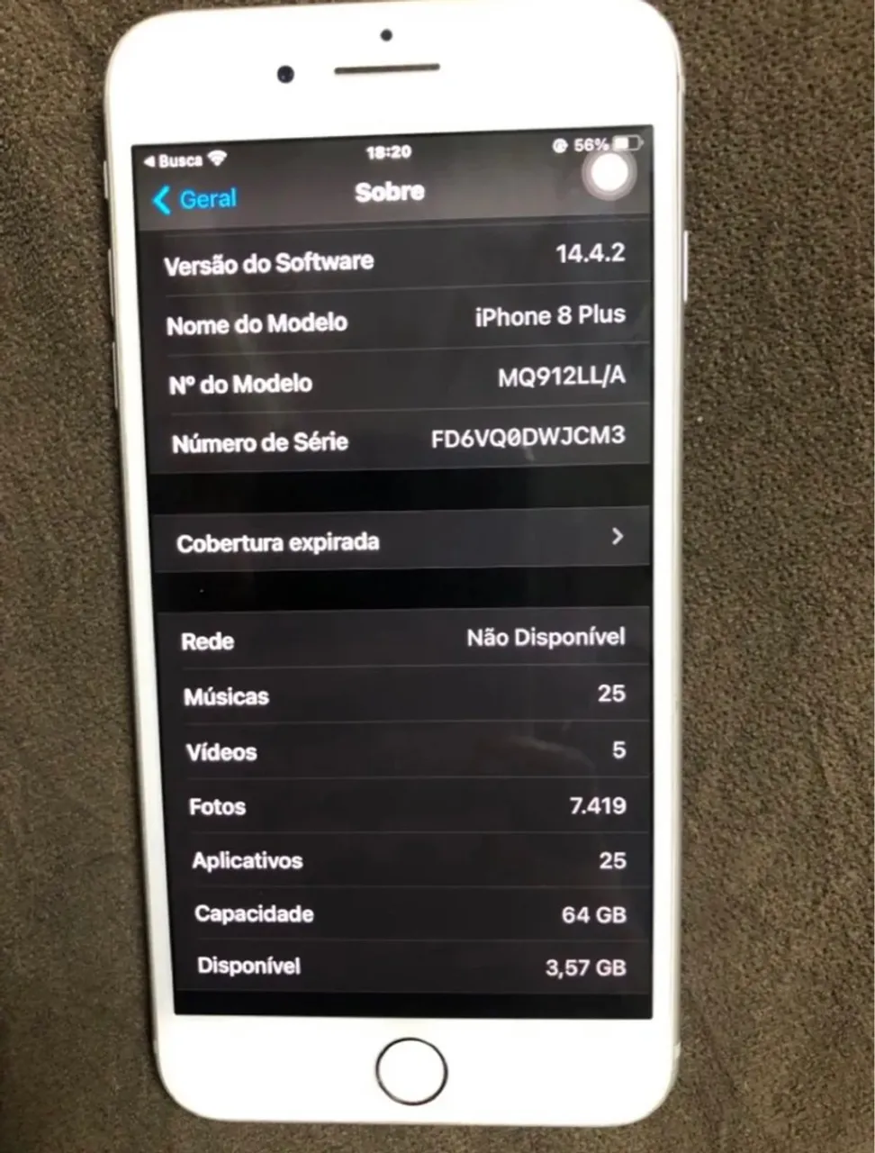 Vendo iPhone 8 Plus 64GB - Prata