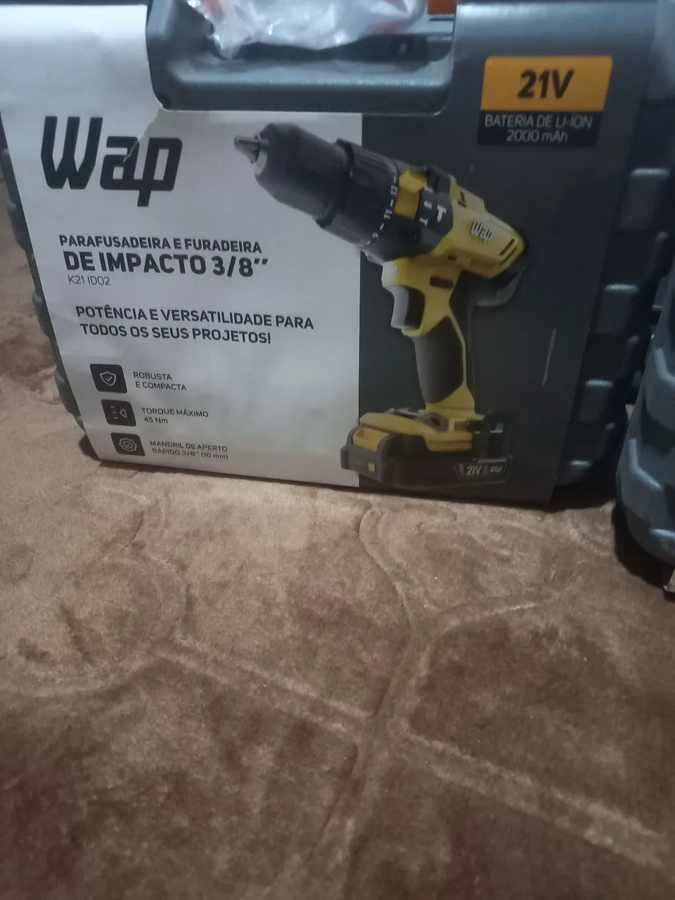 Parafusadeira e Furadeira de Impacto 3/8" Wap 21V