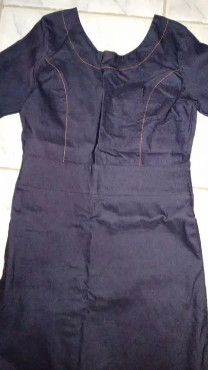 Vestido Azul Escuro Midi-seminovo
