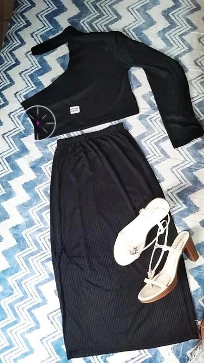 Conjunto canelado básico ,midi com fenda.  - Foto 4