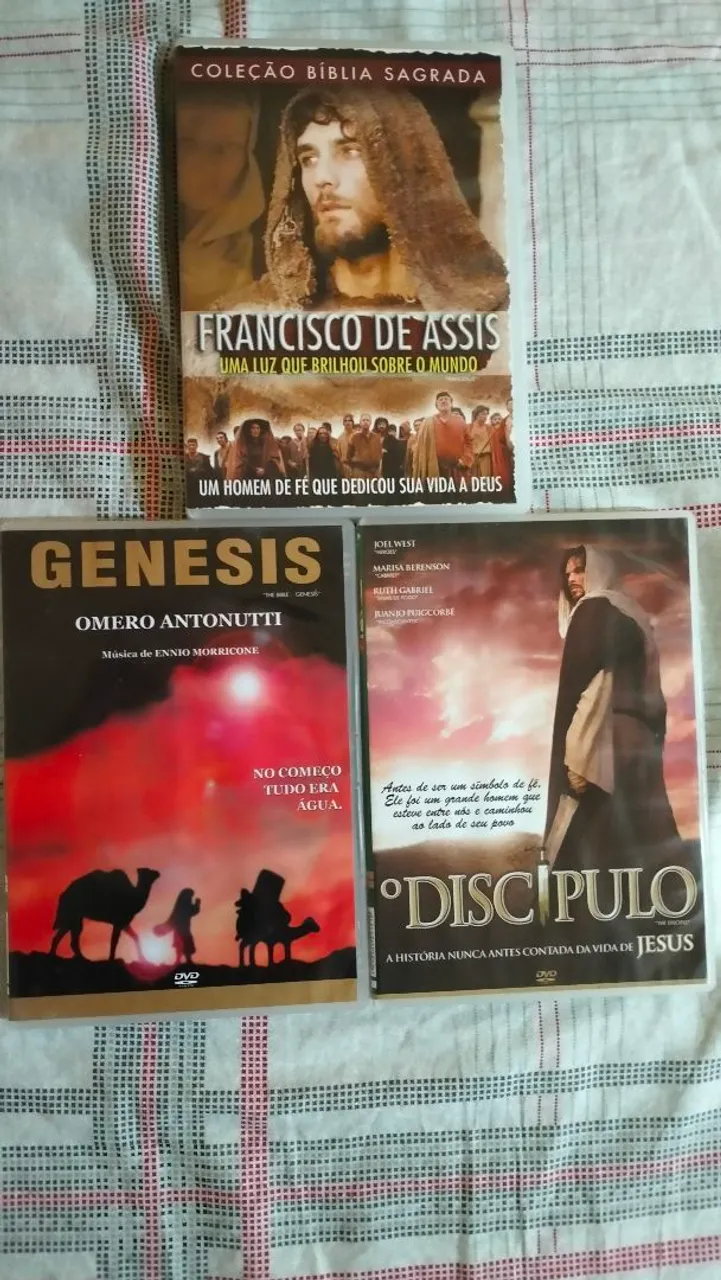 3 DVDs Filmes Religiosos: Francisco de Assis, Genesis e O Discípulo