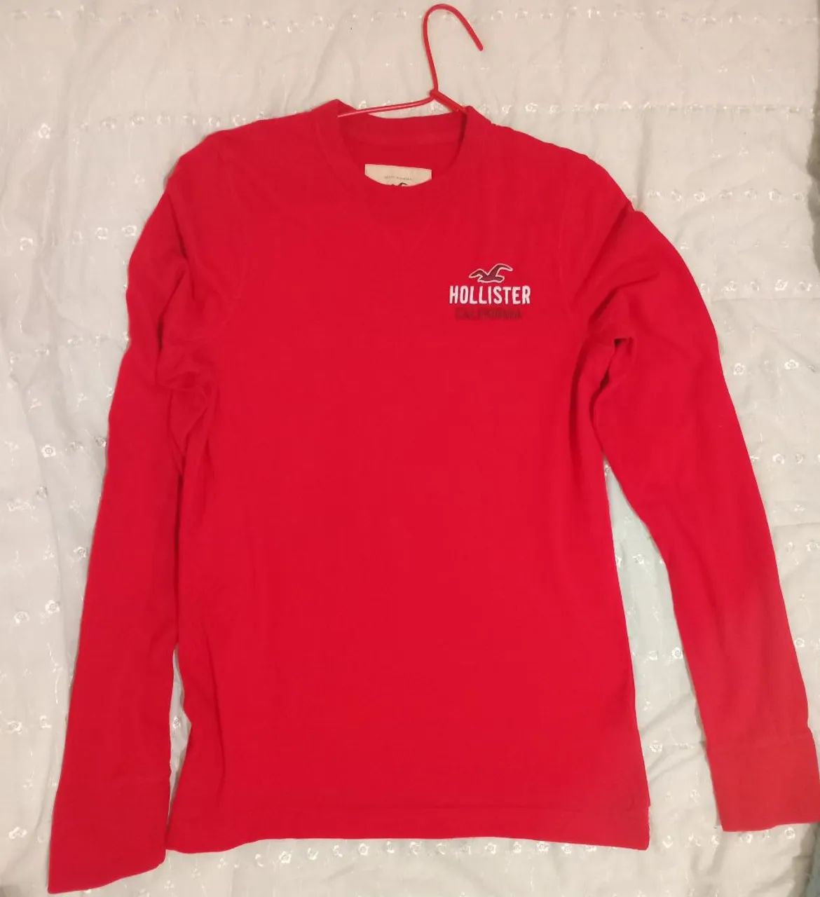 Hollister Masculino Moletom Hollister Vermelho Casaco Moletom