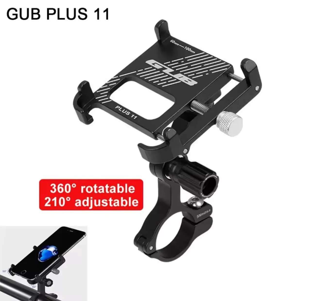 Suporte para Celular aluminio GUB Plus 11 - 360° Rotável e Ajustável