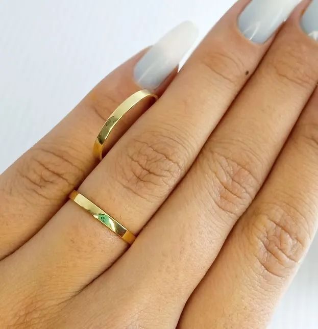 Par de aliança em Ouro 18k - Foto 2