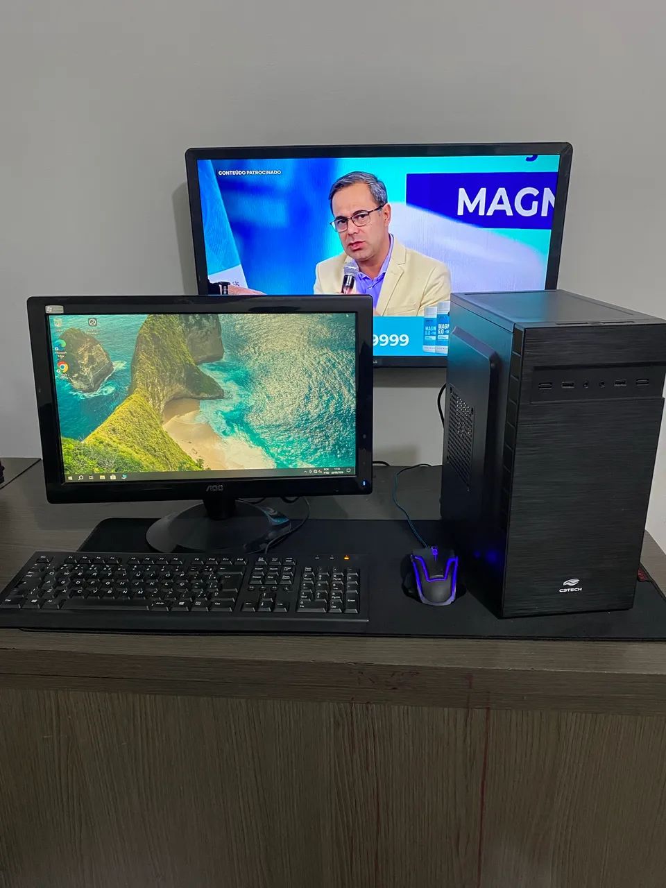 Computador Intel core i5 3.4Ghz 8gb Ssd 120gb Monitor LED 19 Aoc Polegadas Windows 11 - Foto 3