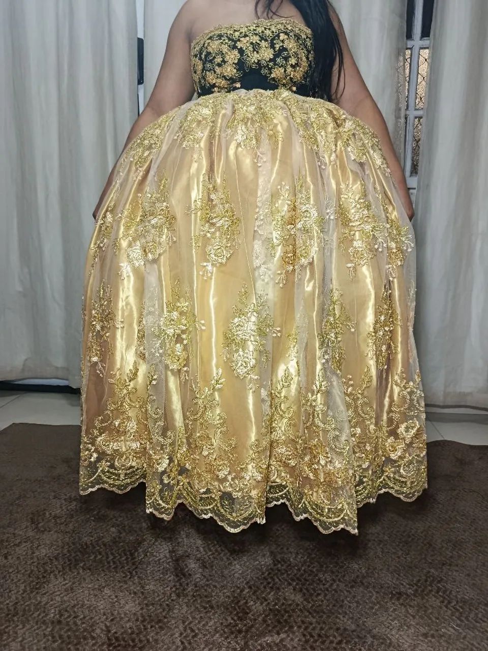 Saia Dourada para Pombagira, Roupa de Umbanda, Candomblé - Foto 2