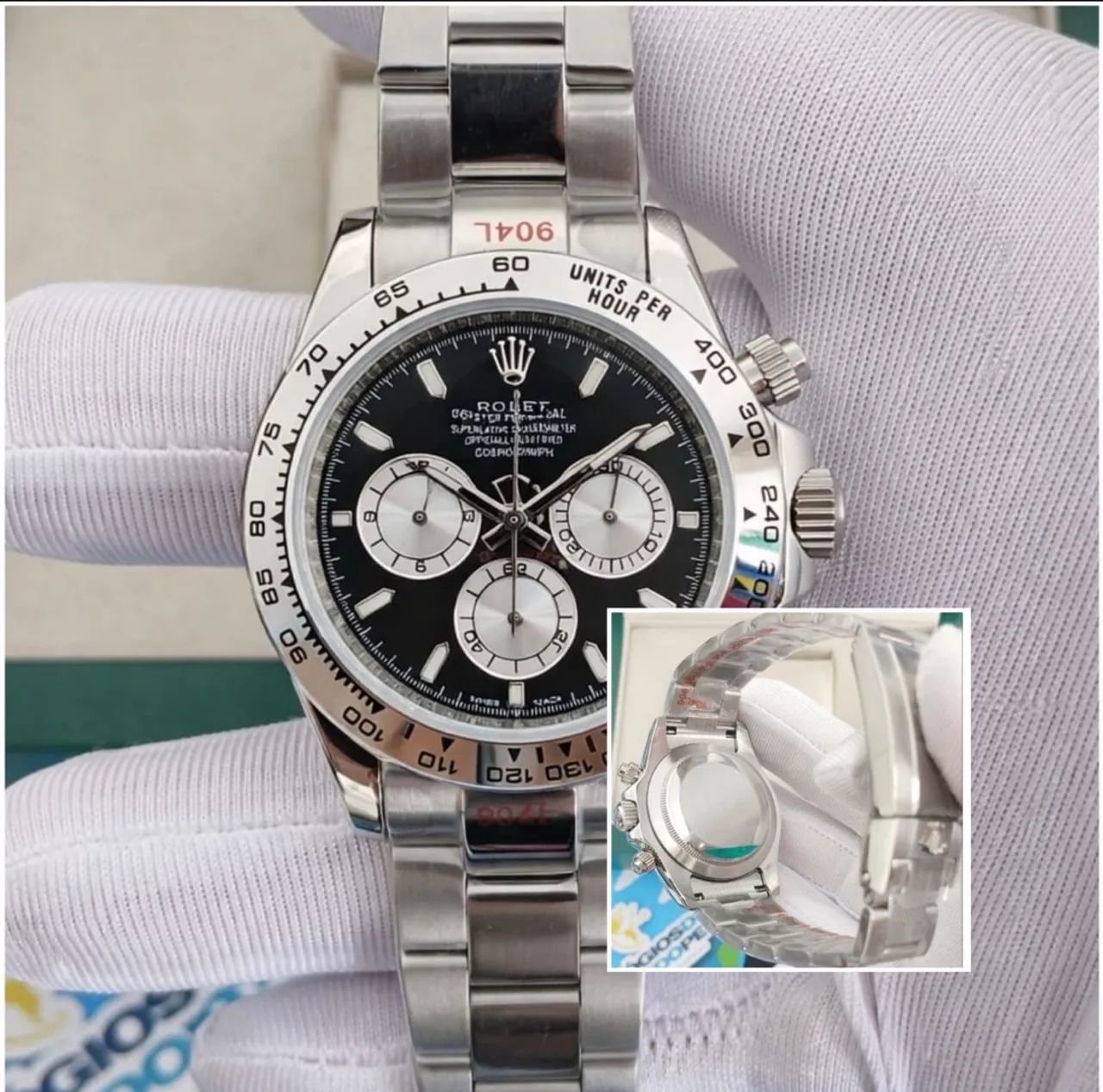 RELÓGIO RLX DAYTONA FUNDO PRETO AUTOMÁTICO 