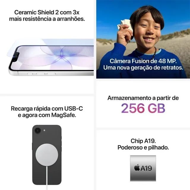 Apple iPhone 17e de 256 GB ? Preto - Celulares e Smartphones