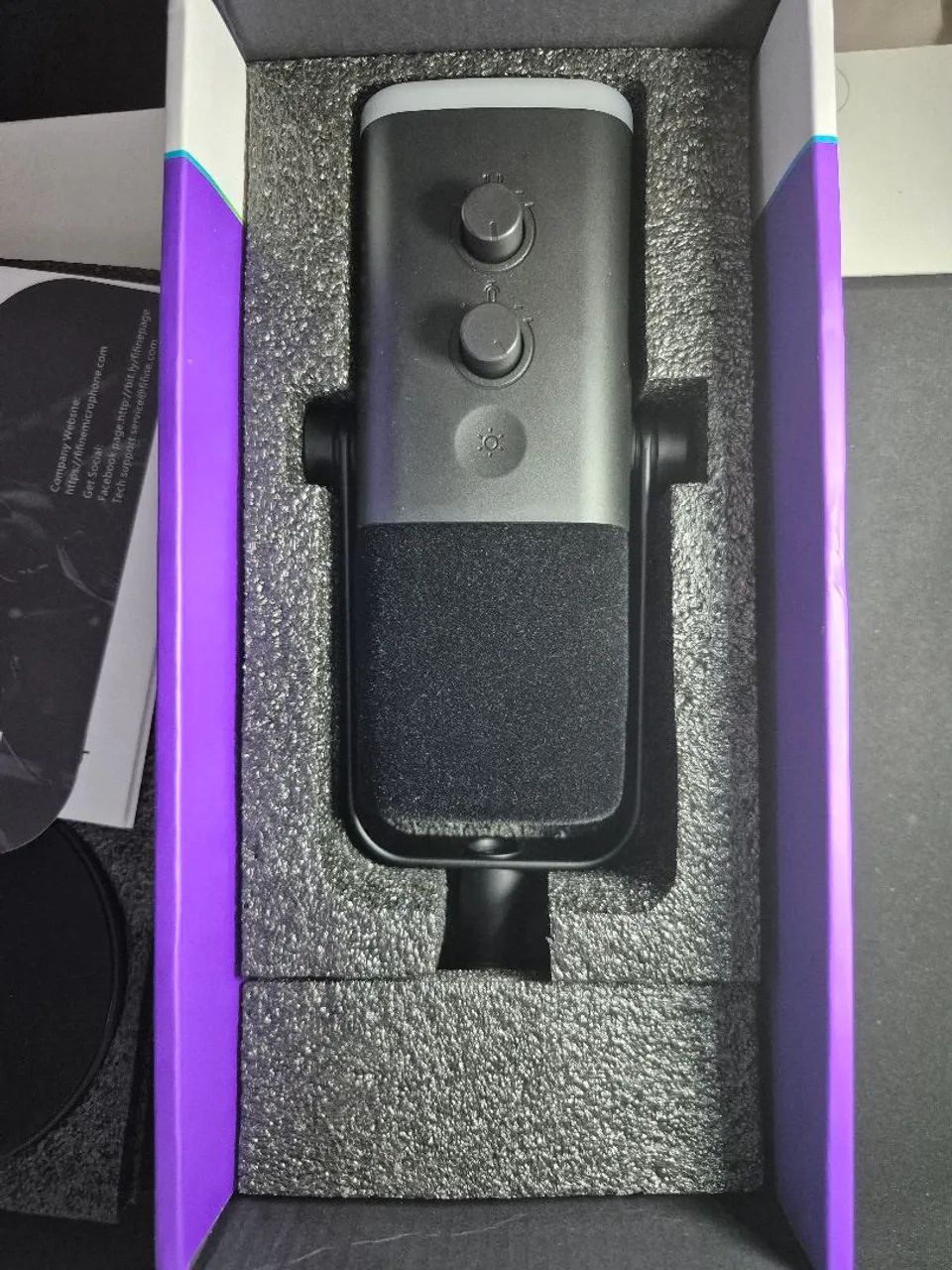 Microfone Fifine AM8 preto NOVO Nunca usado - Foto 4