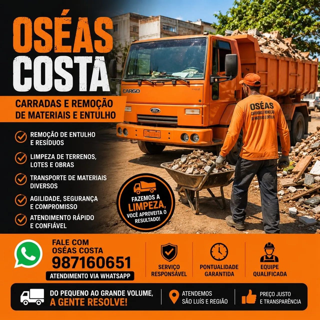 Oséas Carradas e Remoção de Materiais e Entulho | São Luís e Região