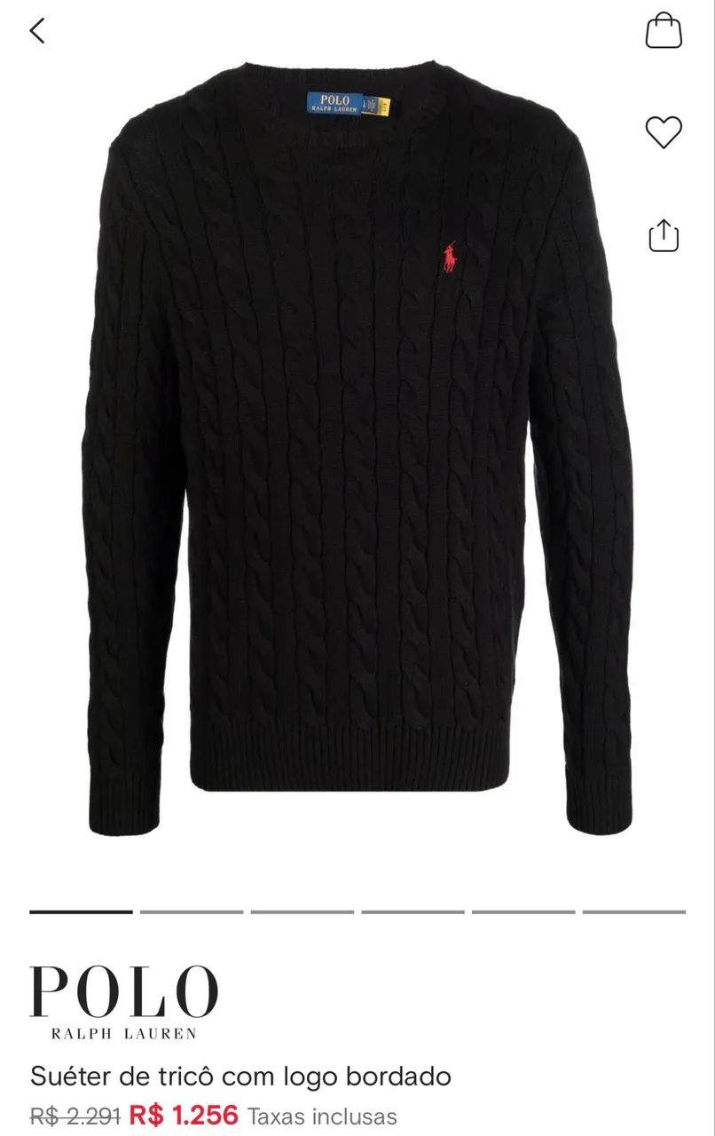 Suéter tricô Ralph Lauren original 