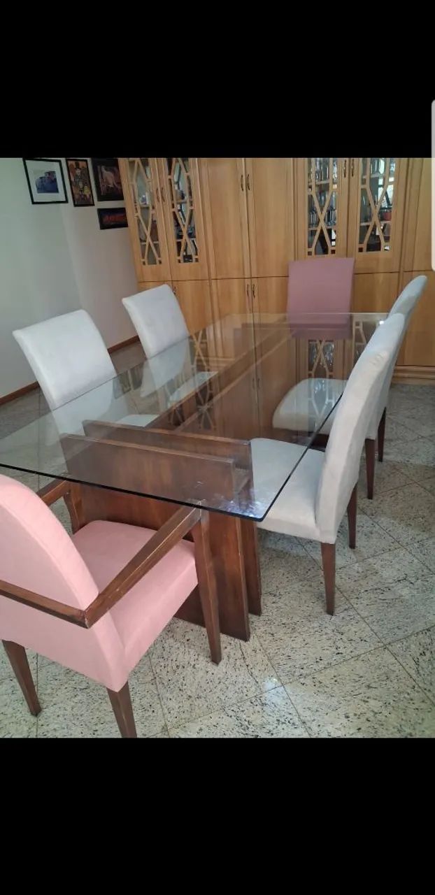 Mesa de vidro com 6 cadeiras  - Foto 4