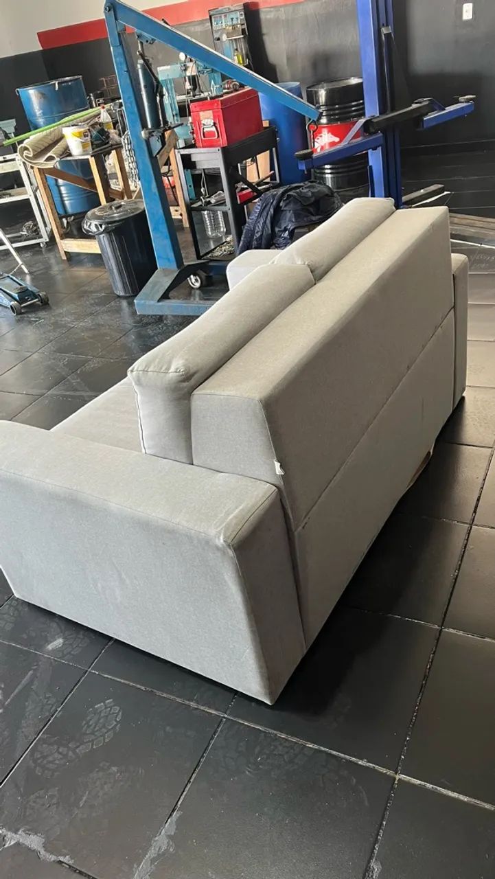 Sofá-cama retrátil de 2 lugares cinza claro - Foto 2