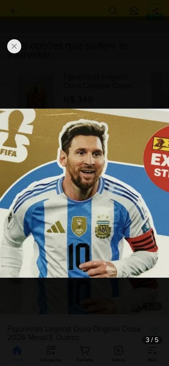? CARTA DOURADA DO MESSI À VENDA ?