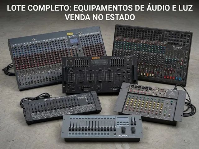 Lote Com 6 Equipamentos De Som E Iluminação Profissional