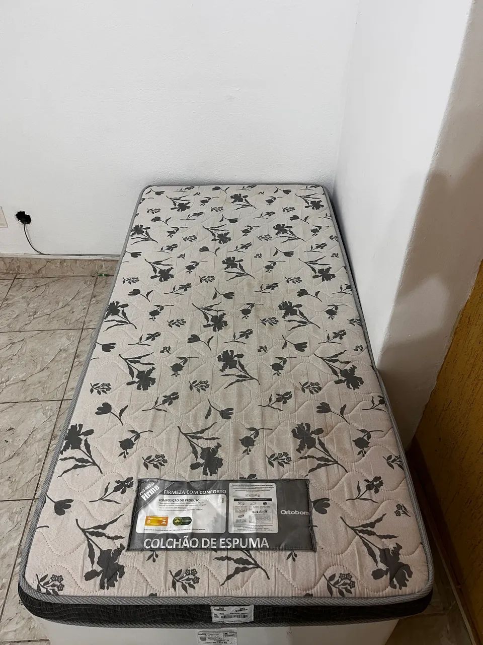 Cama box solteiro e colchão - Ortobom - Foto 3