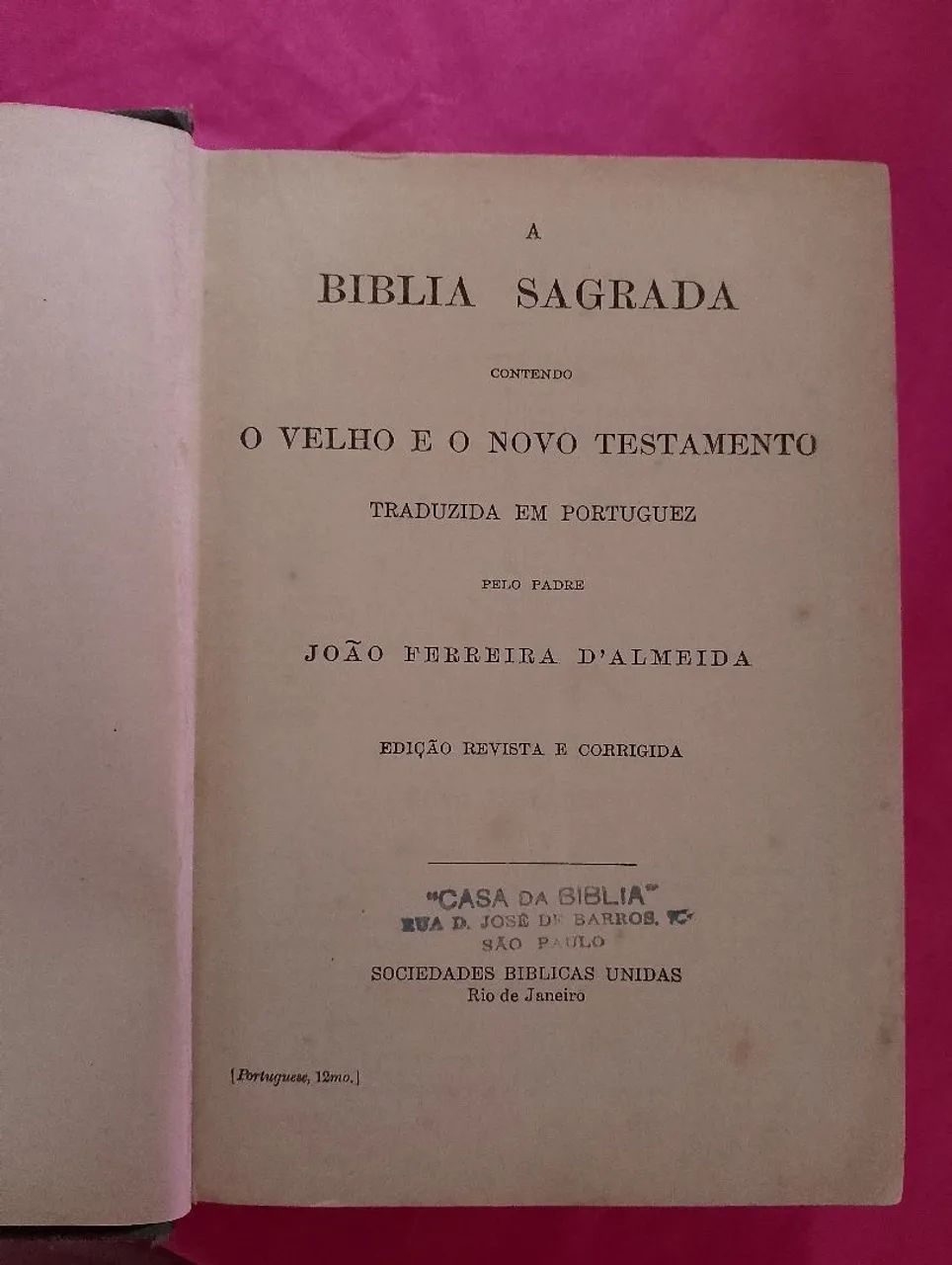 Bíblia sagrada antiga de 1948 João Ferreira de Almeida 