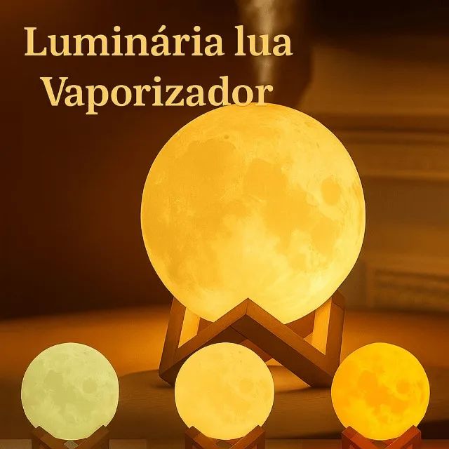 Umidificador 2 em 1 Lua 3D 900ml com Luminária e Difusor de Aromas - Foto 2