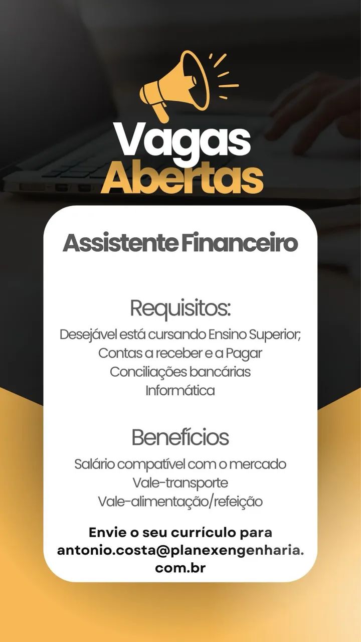 Vaga Assistente Financeiro