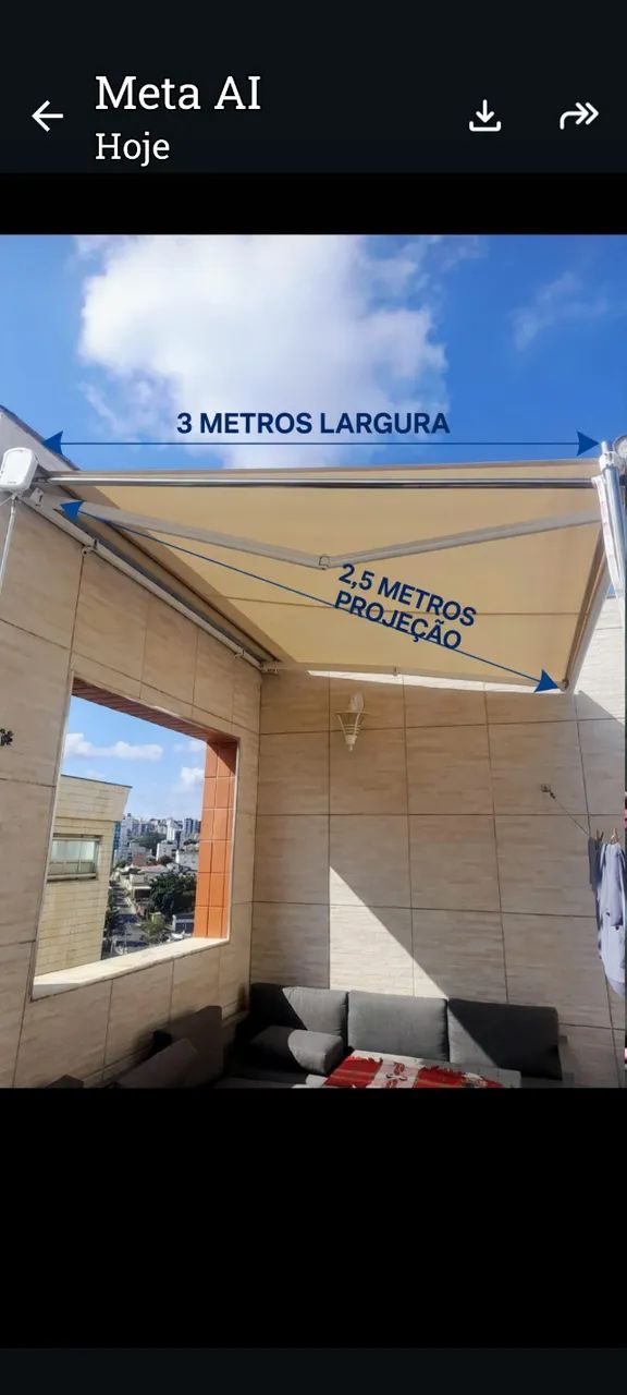 Toldo retrátil automático, pouco usado. Inf.: * - Foto 2