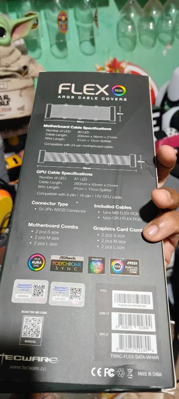 TECWARE Kit de capa de cabo Flex Branco ARGB  - Foto 2