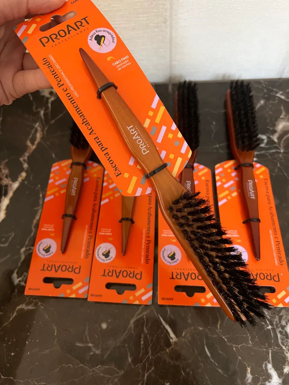Kit com 5 Escova profissional ProArt para acabamento e penteado - Foto 2