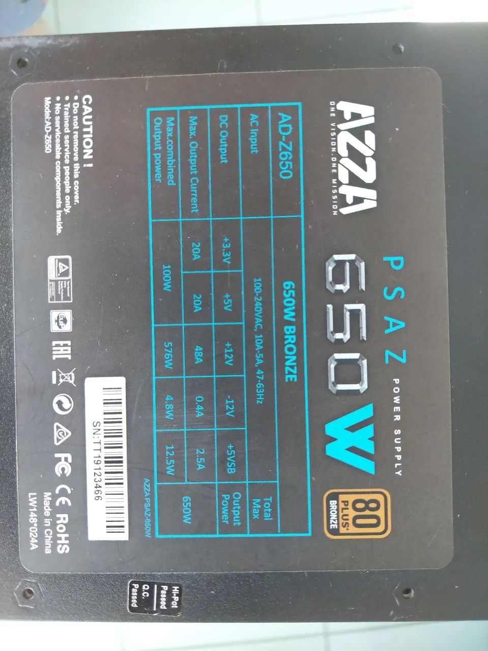 Fonte 650W 80 Plus Bronze.( Nova ) - Foto 2