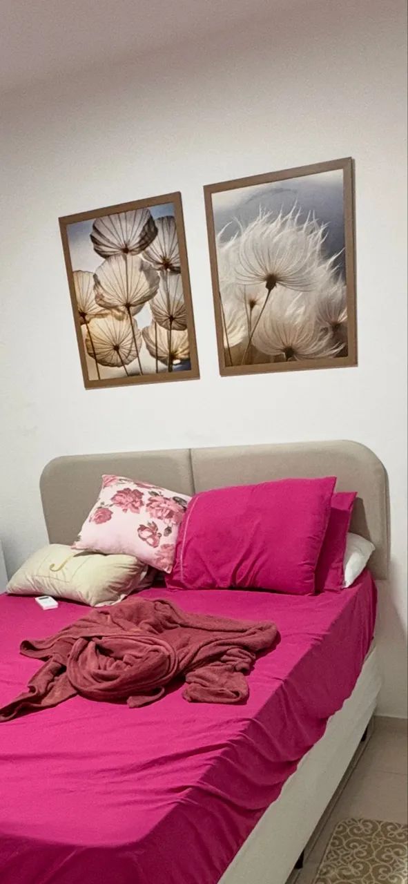 Cabeceira em linho cor bege quen
