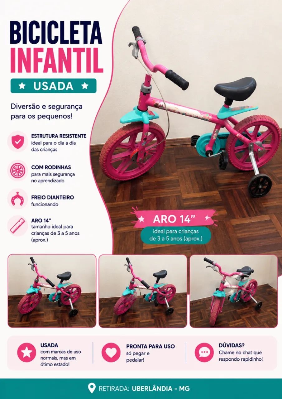 ? Bicicleta Infantil Usada Aro 14