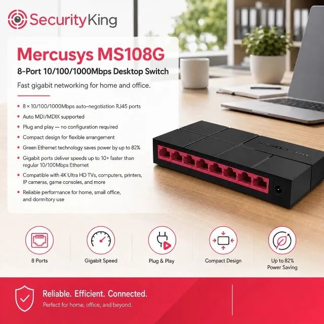 Switch 8 Portas Gigalan (10/100/1000) - Mercusys - MS108G - Foto 2
