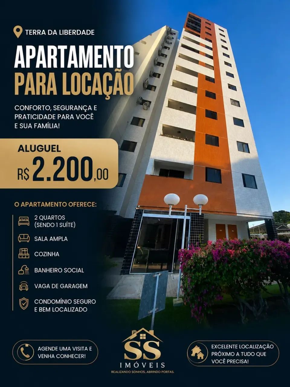 APARTAMENTO TERRA DA LIBERDADE PARA LOACACAO
