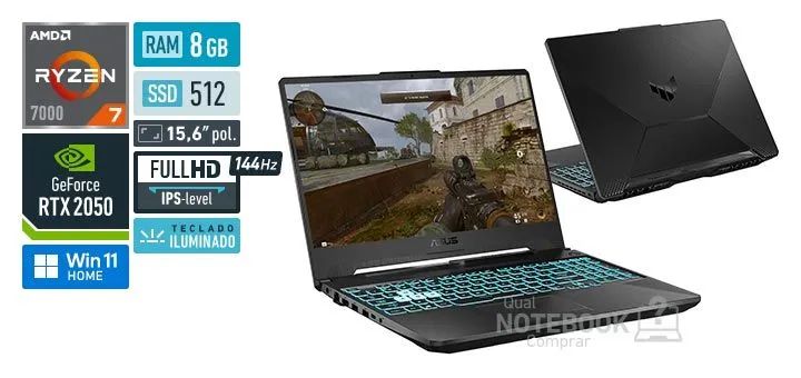 Vendo ou troco notebook Asus a15 Ryzen 7 e Rtx 2050