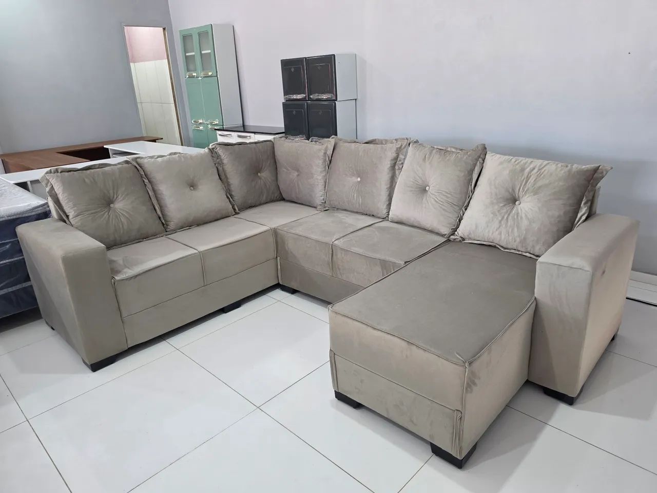 Sofá de canto com chaise novo - Foto 4