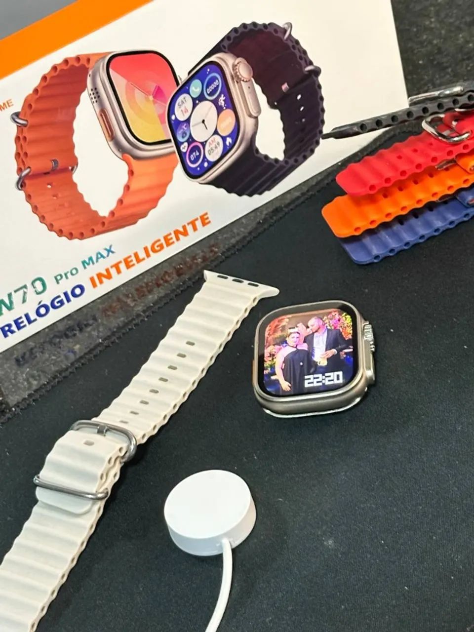 Smartwatch W70 Pro Max 49mm + Caixa + Várias Pulseiras | Perfeito - Foto 4