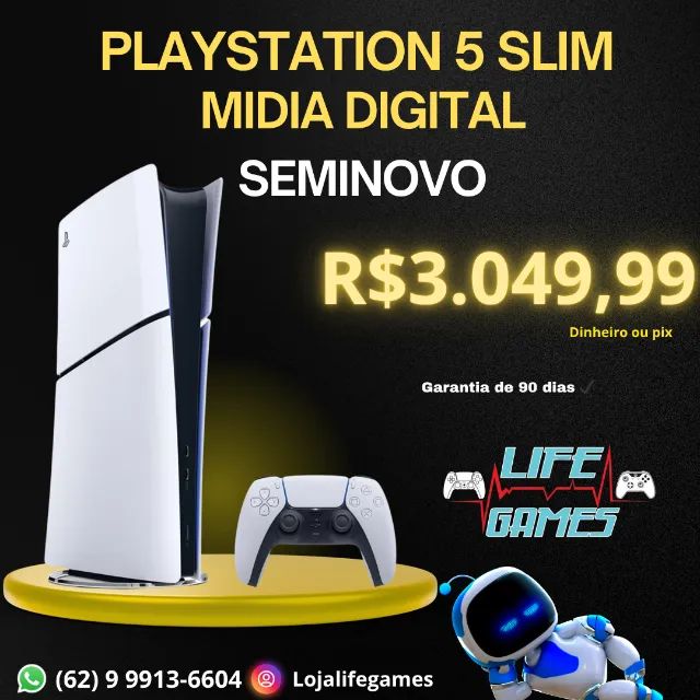 Playstation 5 Slim 1 Tera Mídia digital Semi novo com garantia