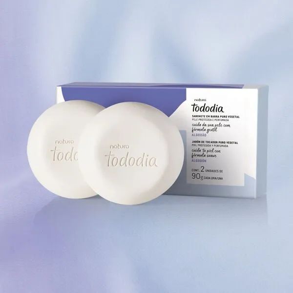 Kit Natura Tododia Algodão - Creme Corporal e Sabonetes - Foto 2
