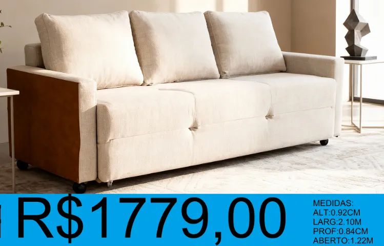 Sofá - cama - compre hoje e receba em até 72 horas 