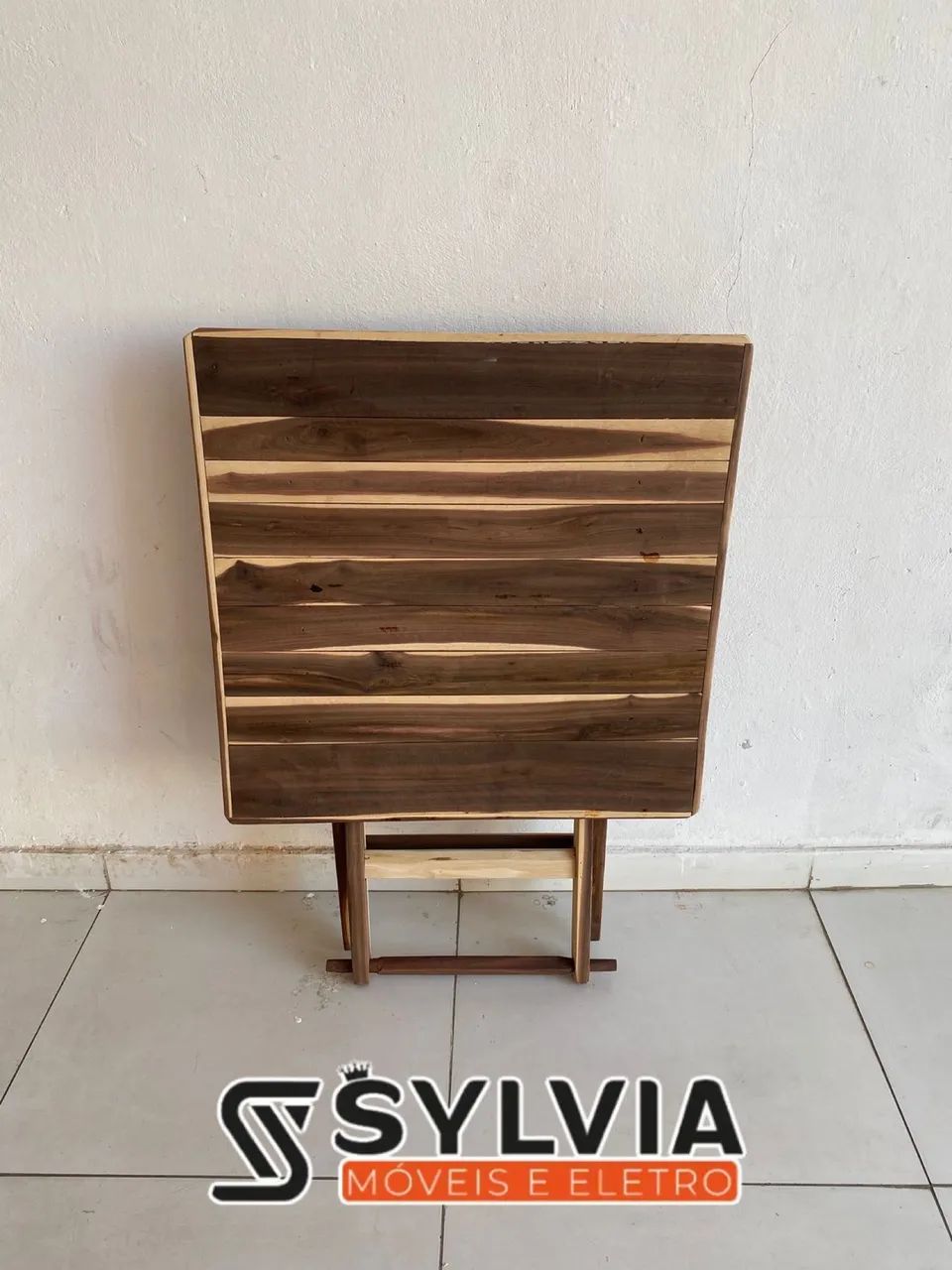 Mesa dobrável 70x70 sem pintura  - Foto 5