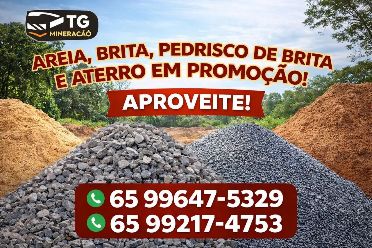 Promoção areia e brita 