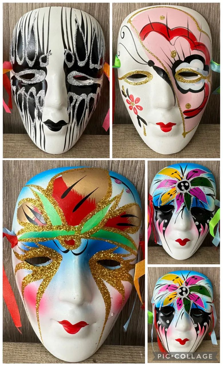 Kit 5 Máscaras Venezianas Importadas Decoração Clássica Elegante Campinas-sp  - Foto 4