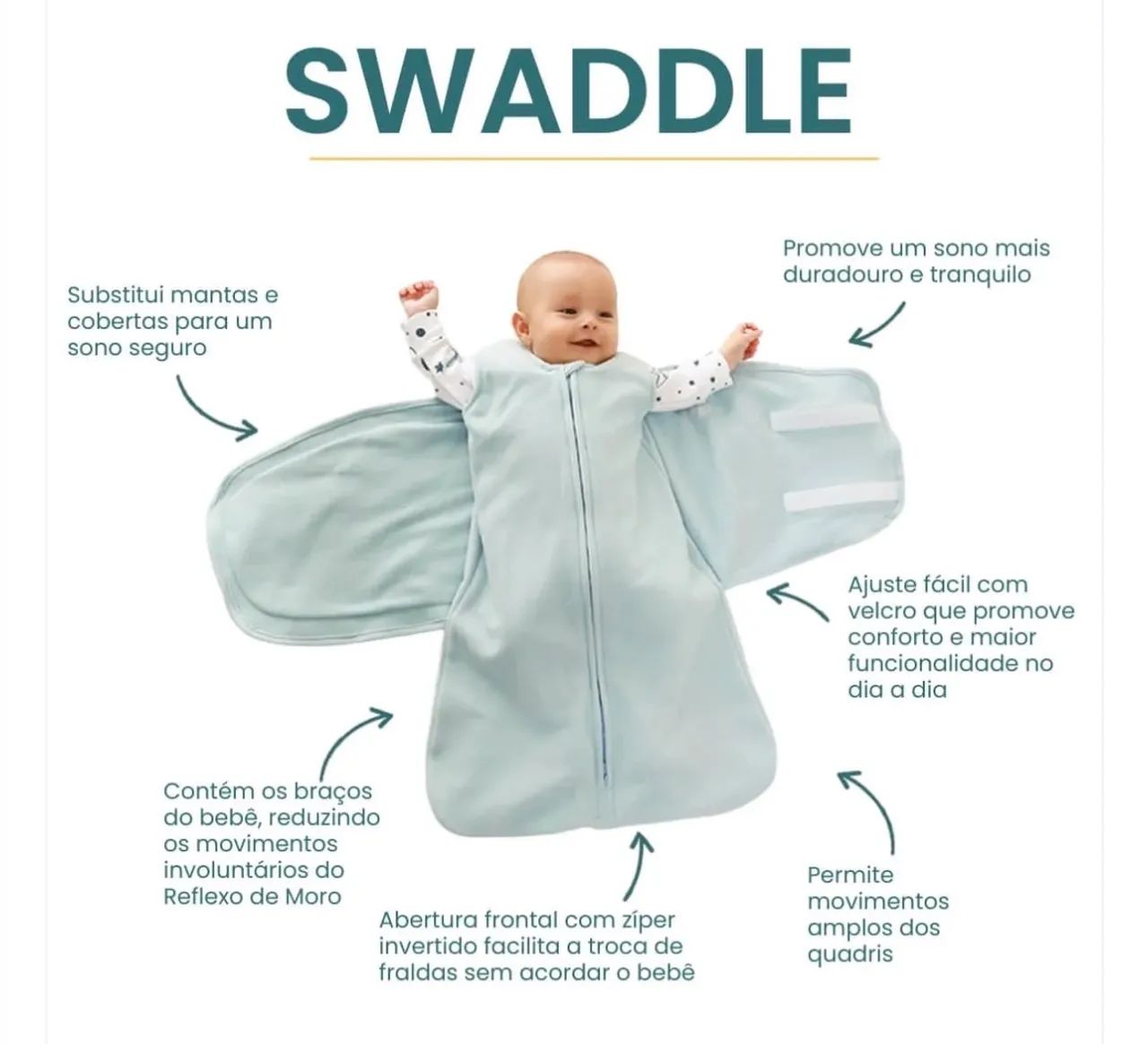 Saco de dormir (Swaddle) - Casulo de anjo - Cinza - Foto 2
