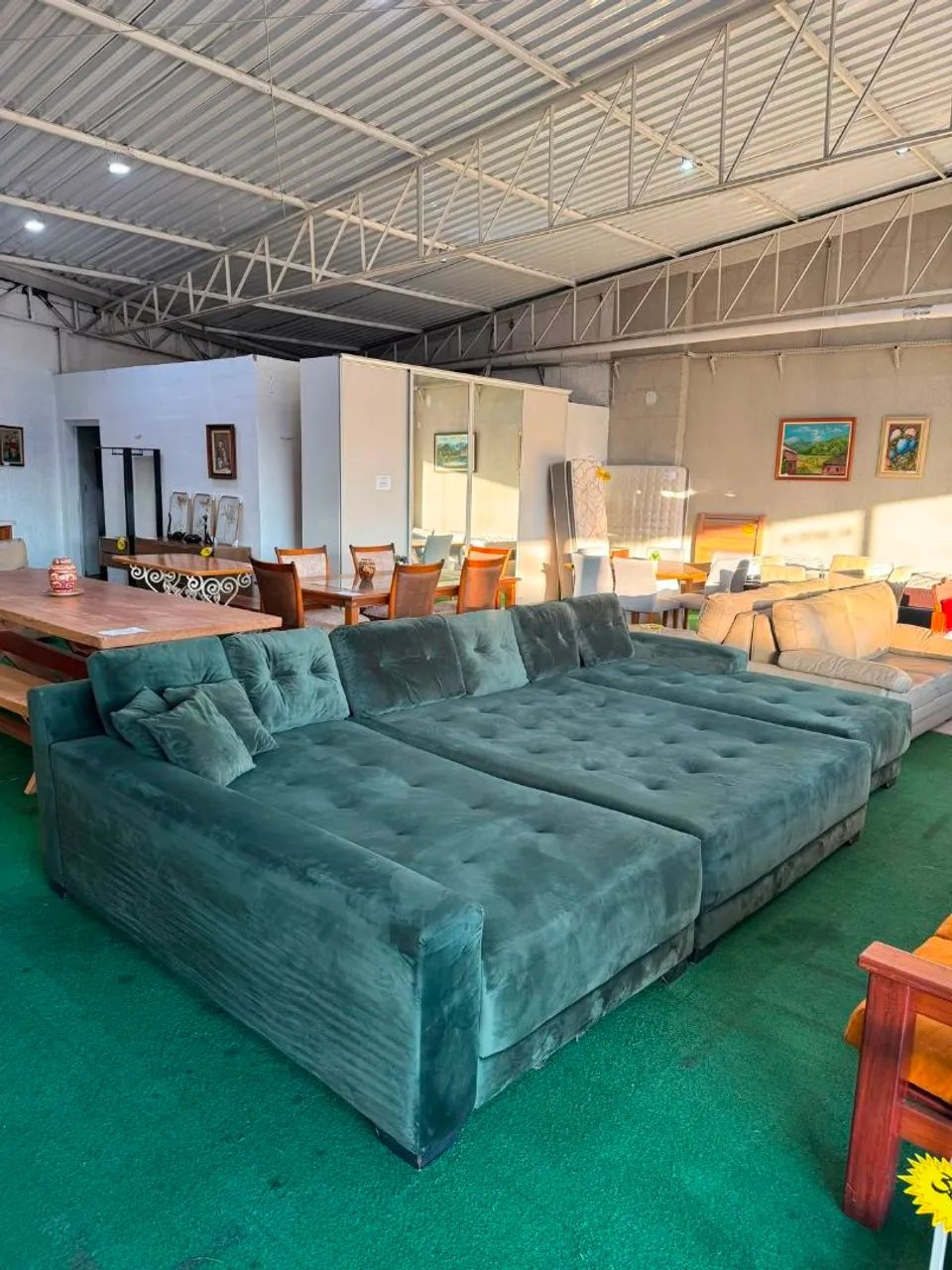 Sofá Verde Suede Gigante Modular Fixo - Foto 3