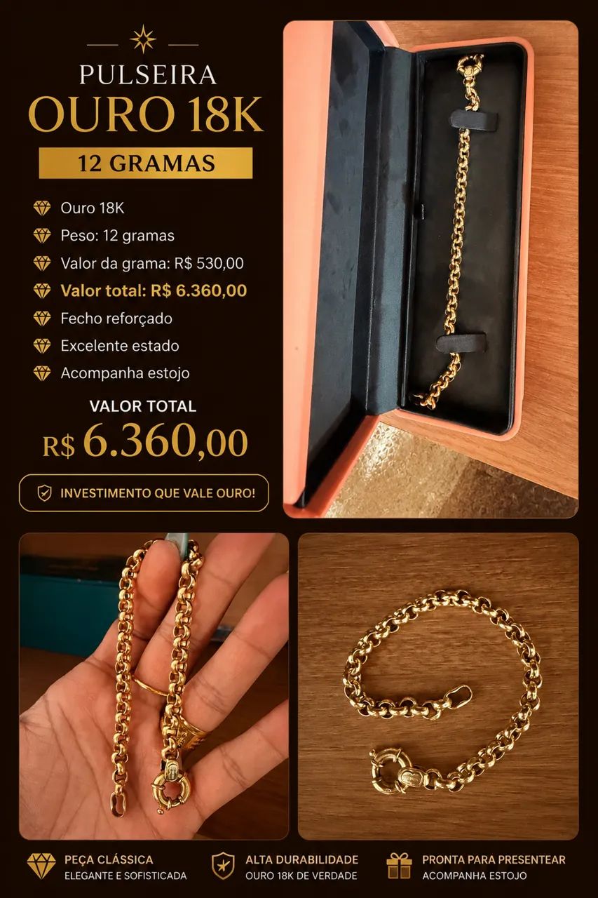 Pulseira de ouro 18k 