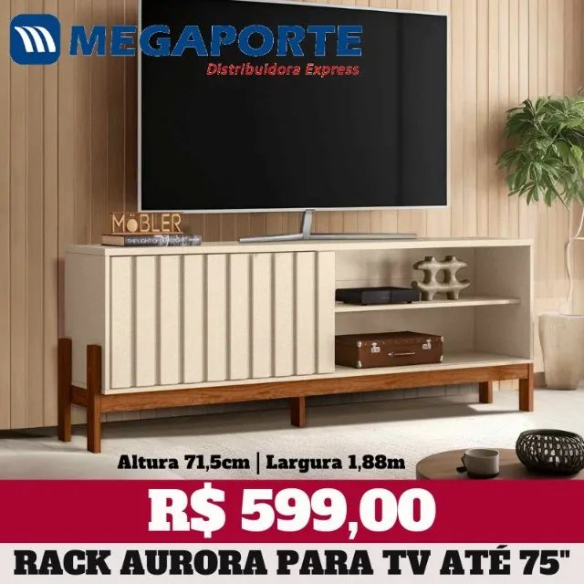 Rack Bancada 1,88m para TV até 70 Polegadas (Novo) Entrega Grátis!  - Foto 3