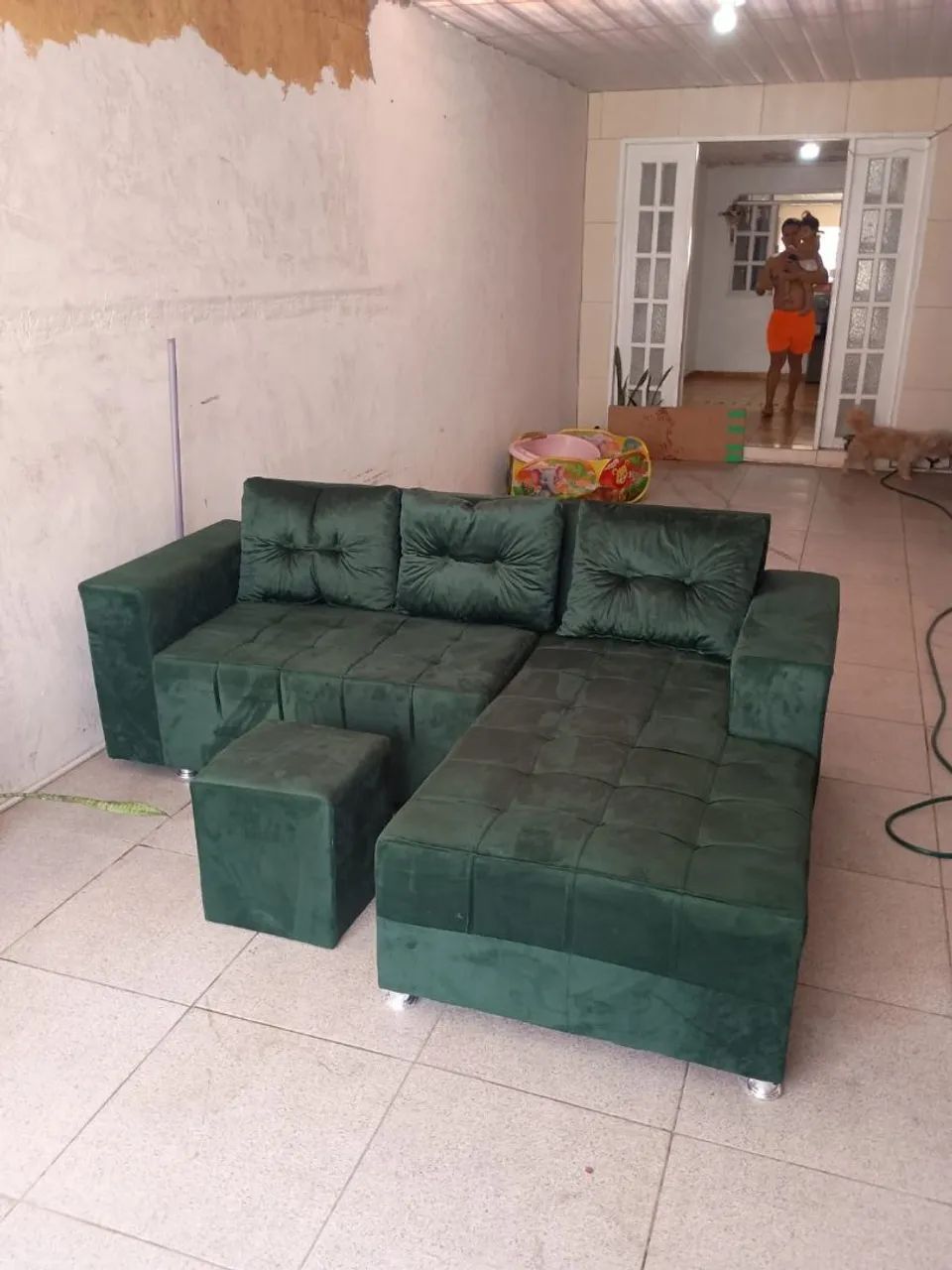 Sofá na Promoção com Puff - Foto 2