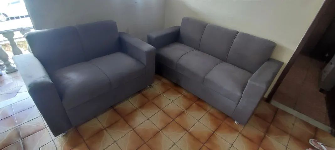 Sofá 2 e tres lugares Suede D33 Robusto Confortável Promoção - Foto 3