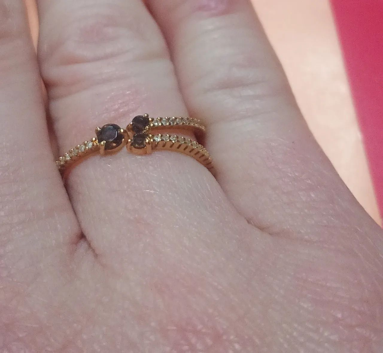 Anel Vivara ouro 18k com diamantes e quartzo fumê  - Foto 3