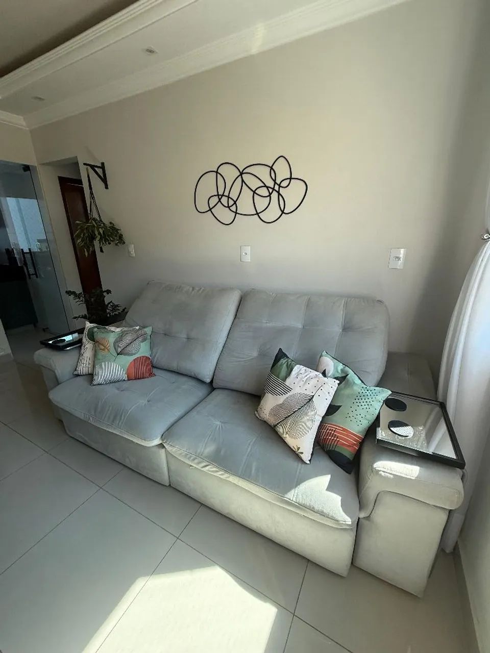 Sofá Retrátil Bianchi 2,60m Cinza - Foto 3