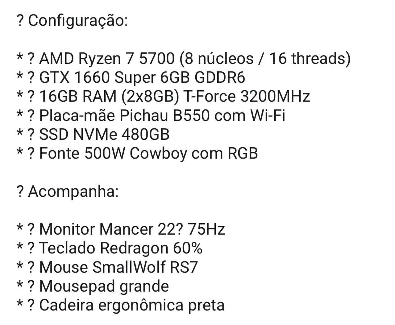 ? PC Gamer Completo + Setup - Pronto para usar! - Foto 5